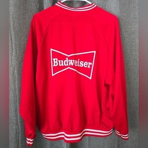 Budweiser Red Full Zip Bomber Track Jacket Mens Size M